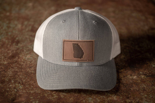 Leather Patch Georgia State Hat - Heather Grey - Shop Weiss Lake