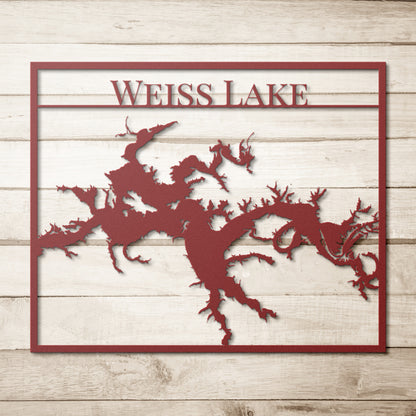 Weiss Lake Map Metal Sign
