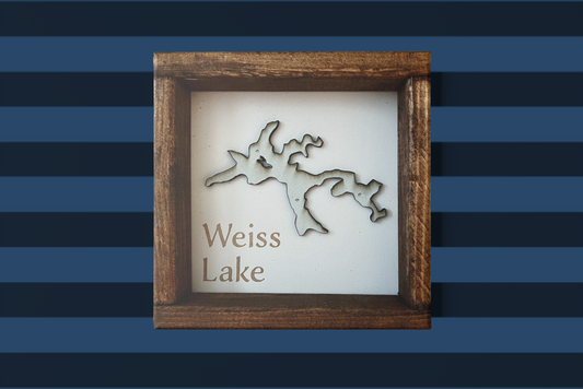 7 x 7 Weiss Lake Map Personalized Handmade Sign - Shop Weiss Lake